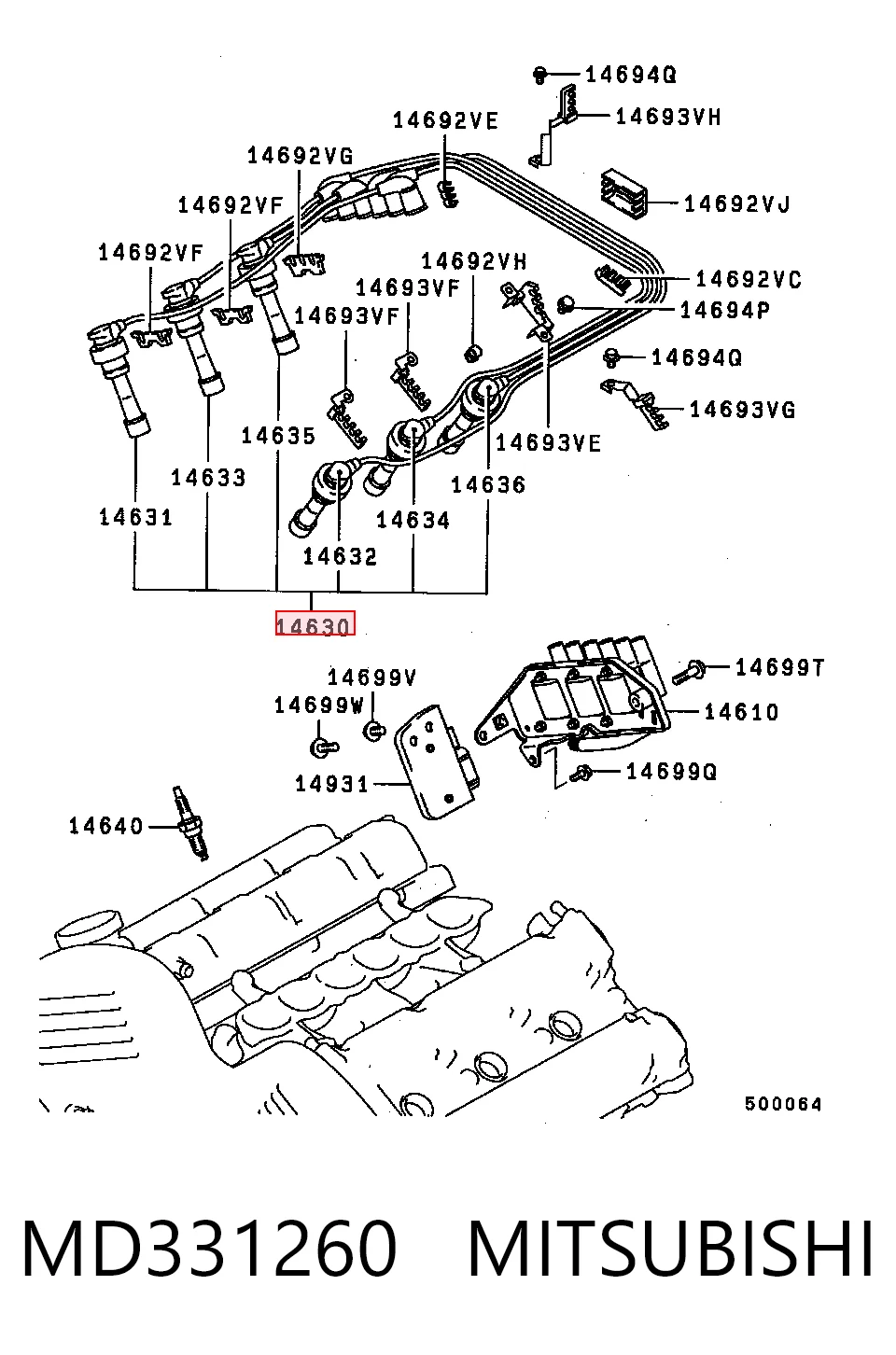 Fios de alta voltagem, kit 2557 NGK