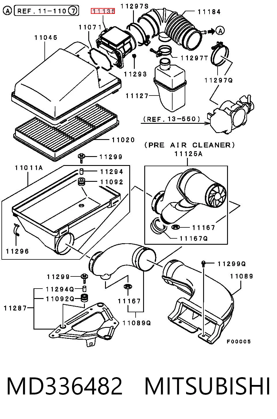 Compre Sensor de fluxo (consumo) de ar, medidor de consumo M.A.F. - (Mass Airflow) Mitsubishi Montero 