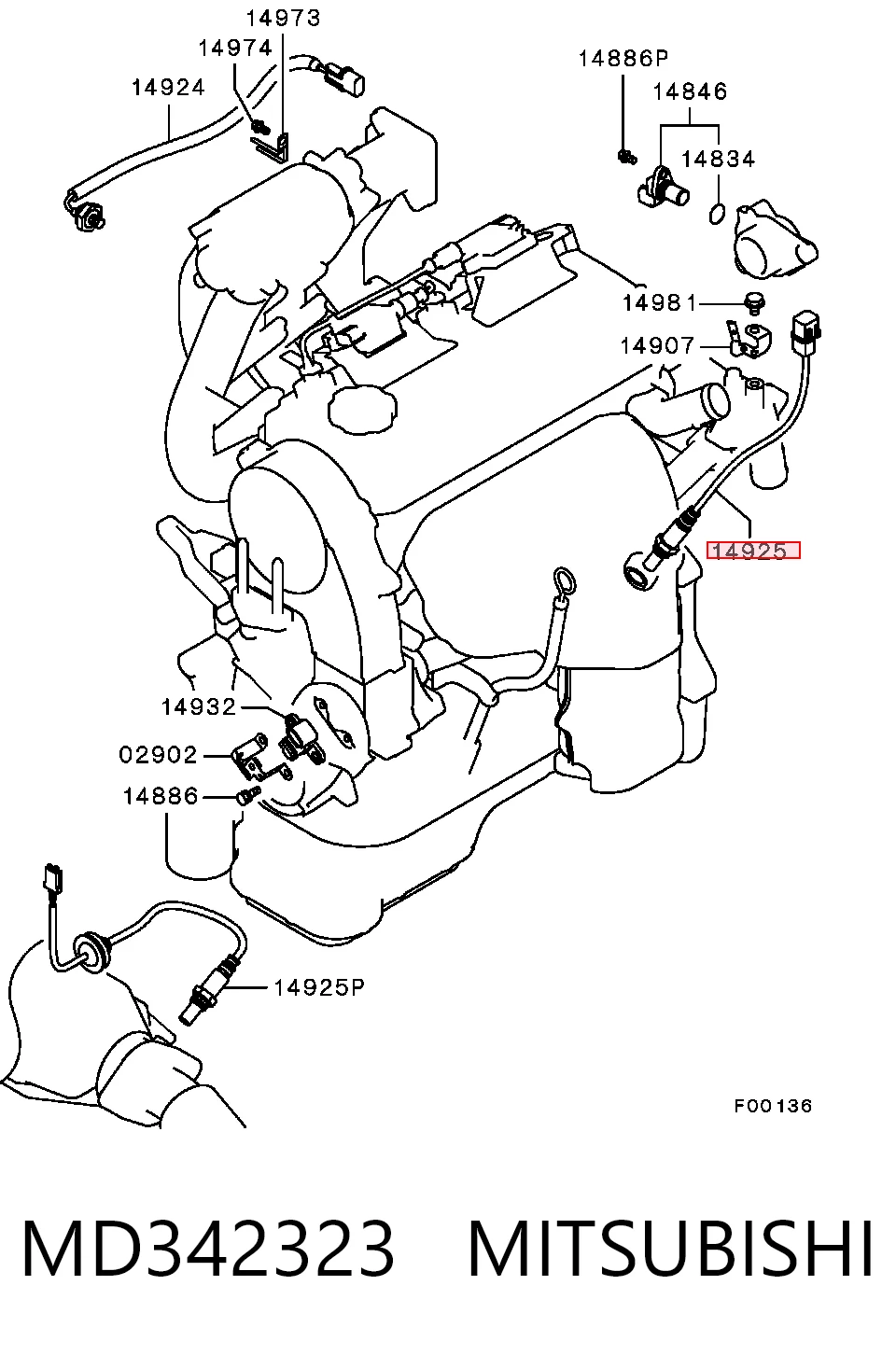 Sonda lambda, sensor de oxigênio depois de catalisador 36532RADL12 Toyota