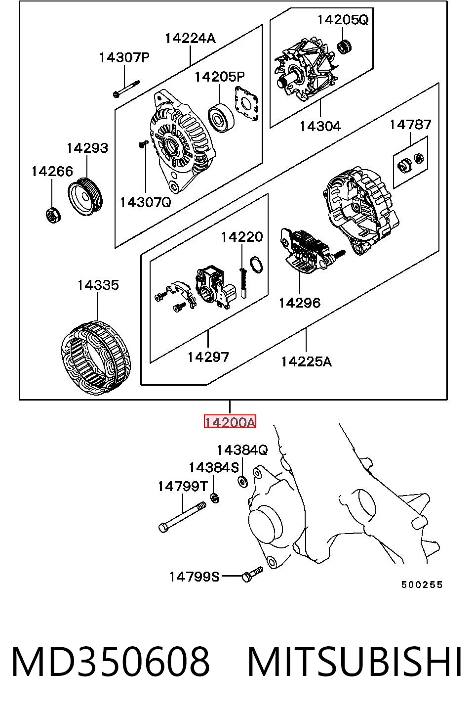 MD350608 Mitsubishi Gerador