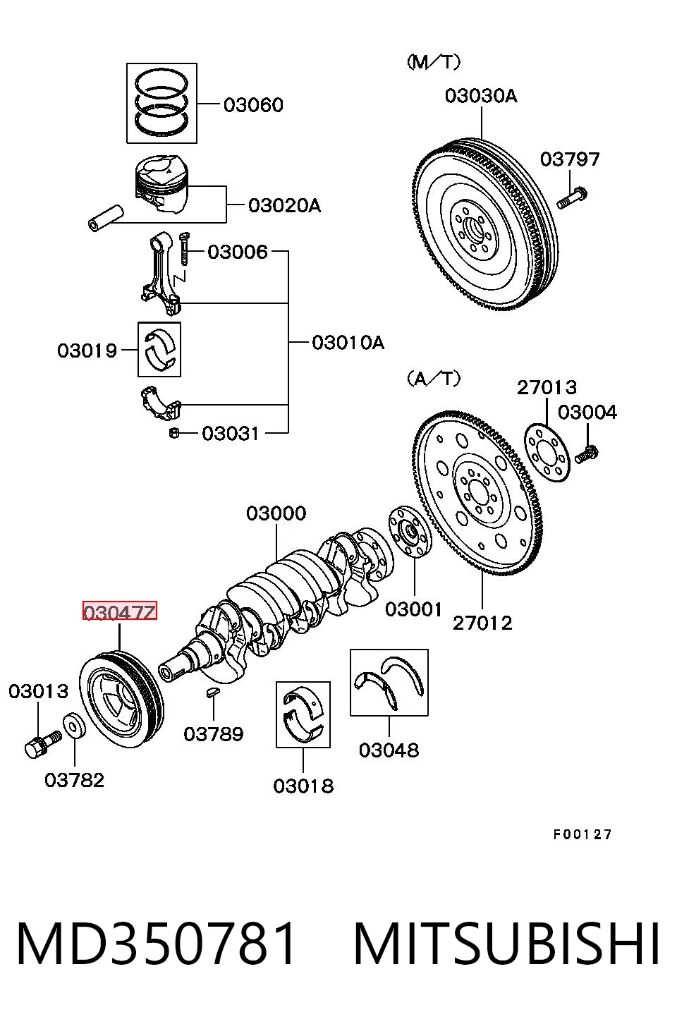 MD350781 Mitsubishi Polia de cambota