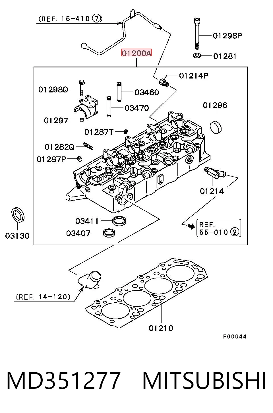 MD351277 Mitsubishi Cabeça de motor (CBC)