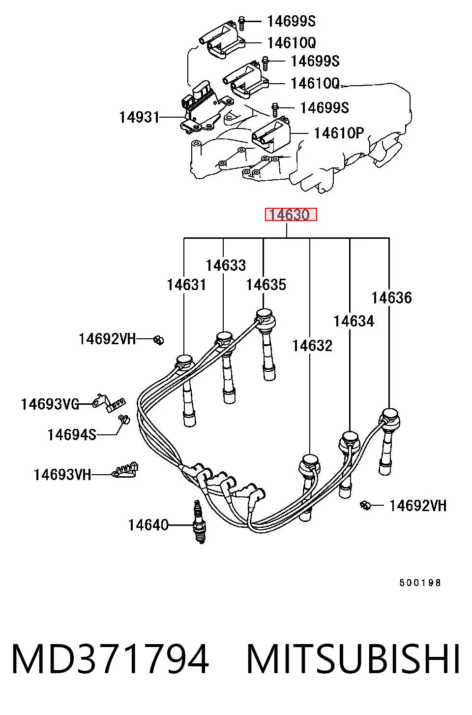 Fios de alta voltagem, kit para Mitsubishi Montero K8, K9