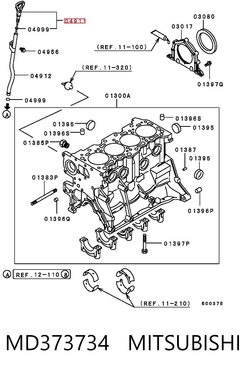 Sonda (indicador) do nível de óleo no motor Mitsubishi Lancer IX CSW ao melhor preço