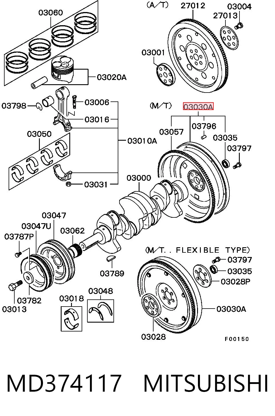 Volante de motor para Mitsubishi L 200 K60, K70