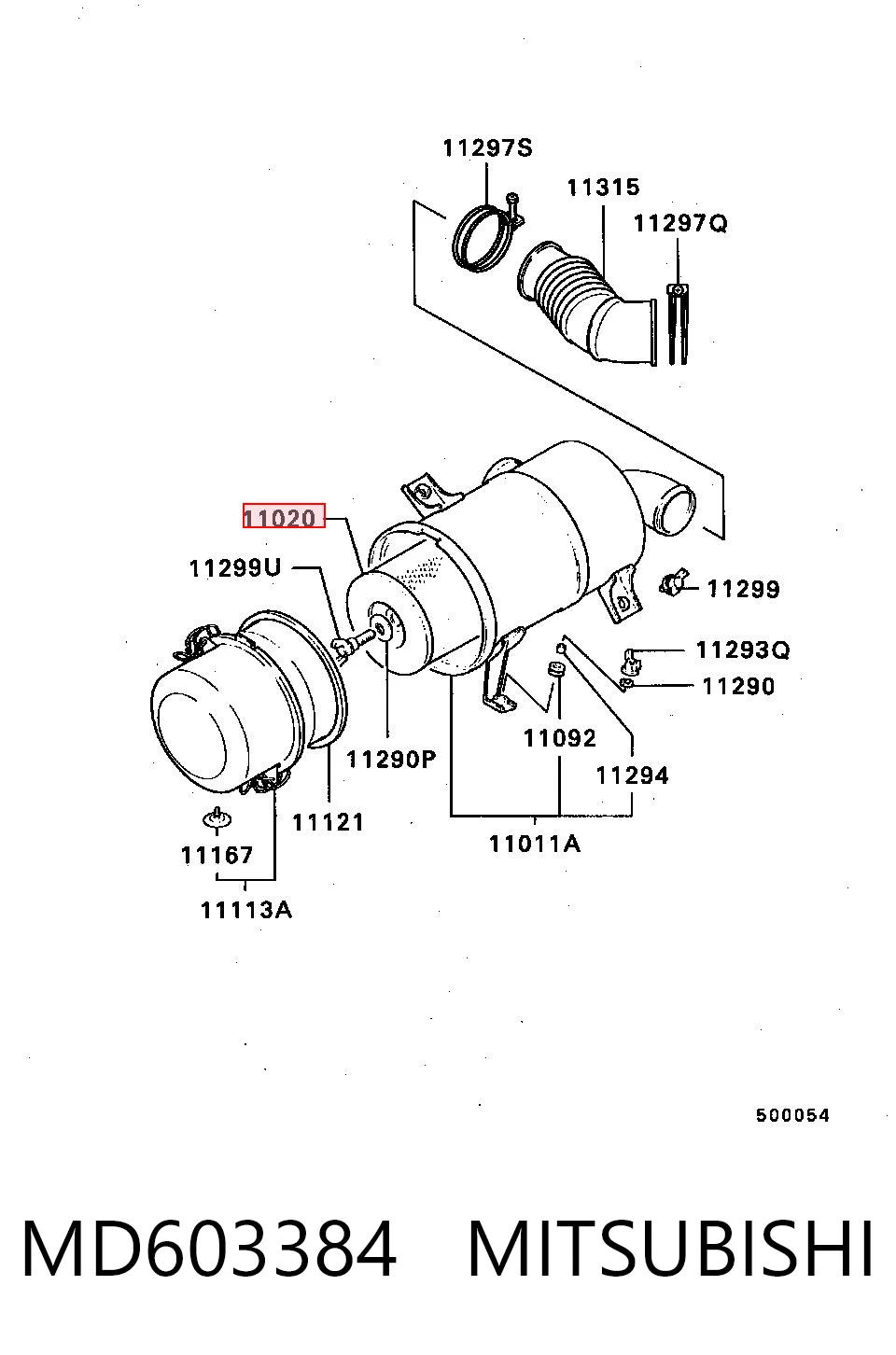 MD603384 Mitsubishi Filtro de ar