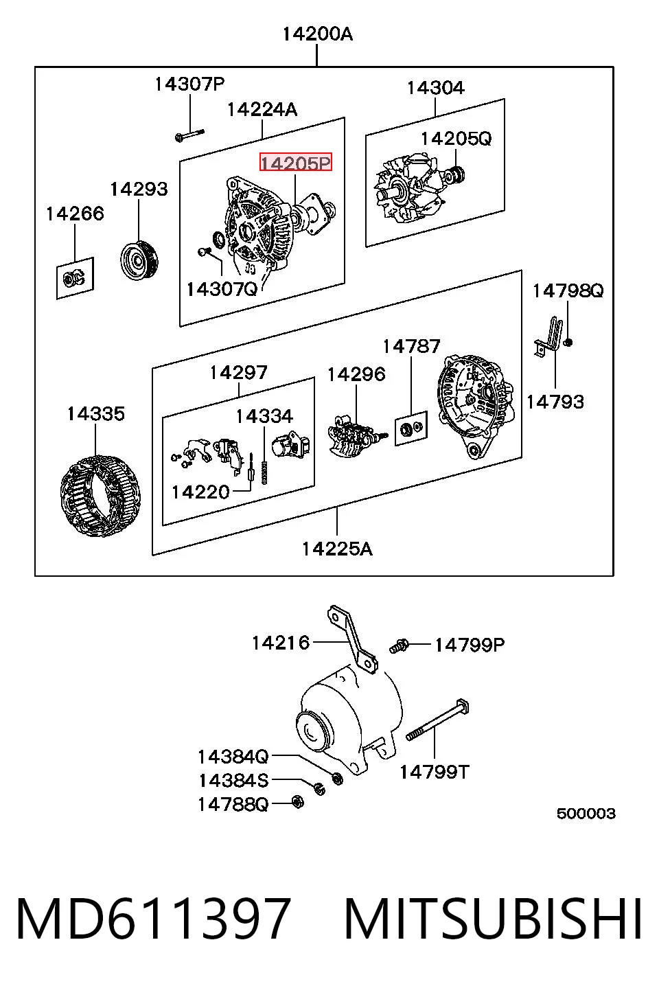 Rolamento do gerador Hyundai Accent I 