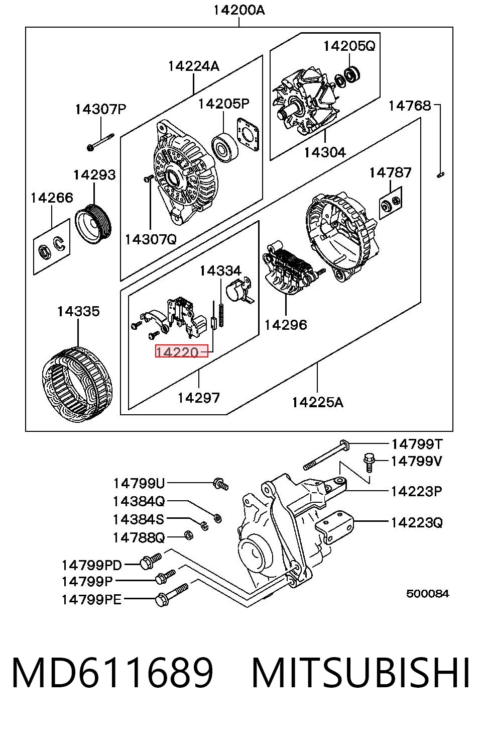  Escova do gerador KIA Cerato I sedan (LD) (2004 - 2008) I