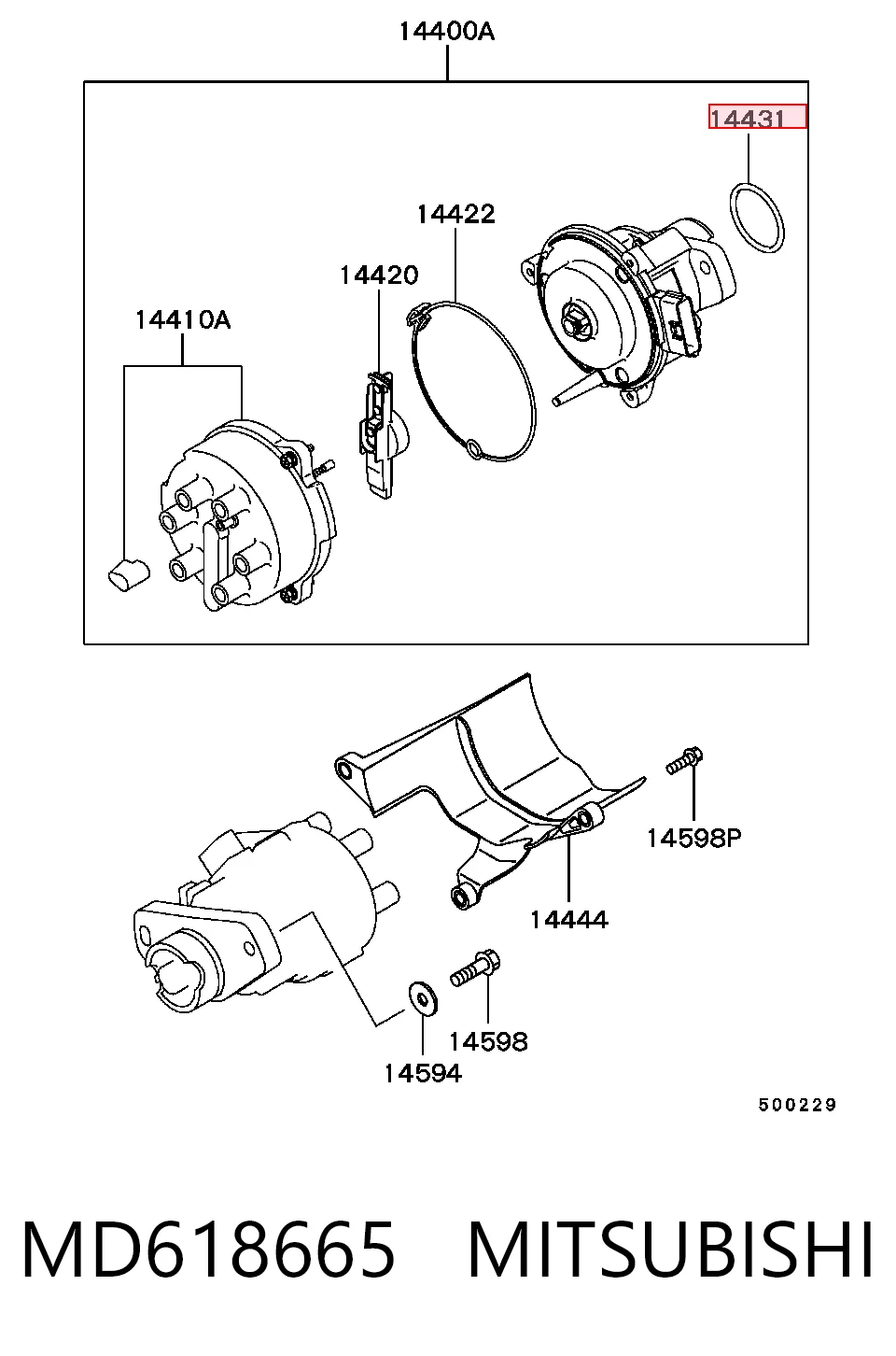 Distribuidor de ignição (distribuidor) para Mitsubishi Galant VIII EA