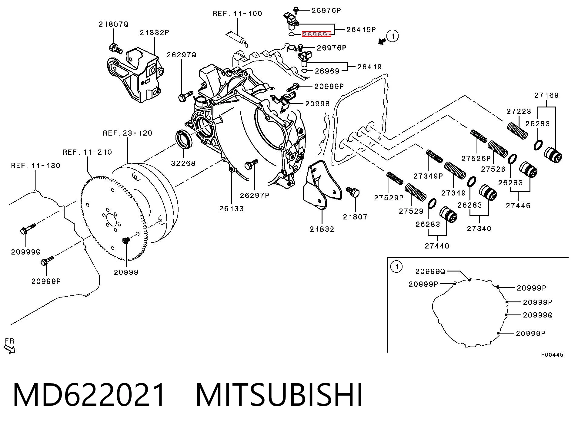 MD622021 Mitsubishi Vedante anular de sensor de velocidade da Caixa de Mudança (de acionamento)