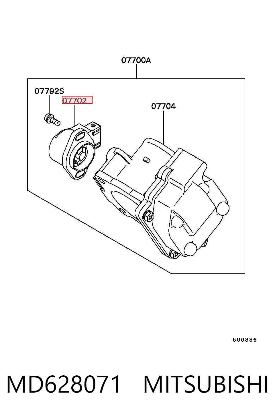 MD628071 Mitsubishi Sensor de posição da válvula de borboleta (potenciômetro)