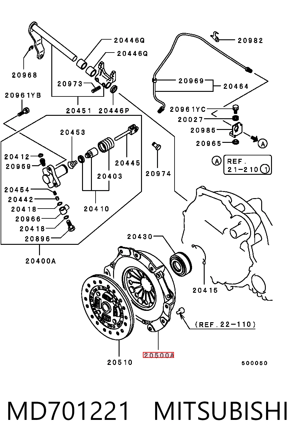 Cesta de embraiagem Hyundai/Kia MD802071