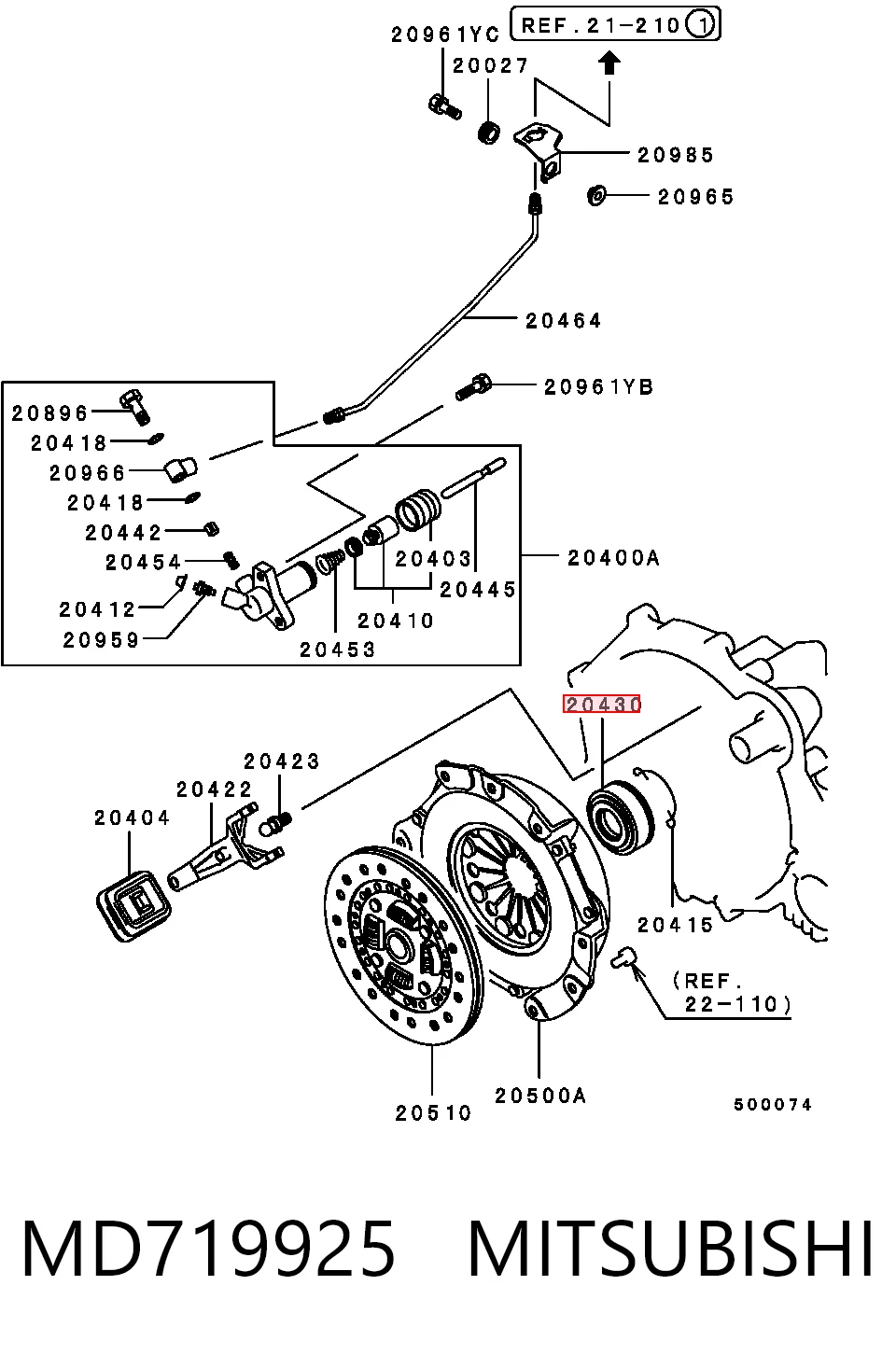 Rolamento de liberação de embraiagem para Mitsubishi Lancer IV C6A, C7A