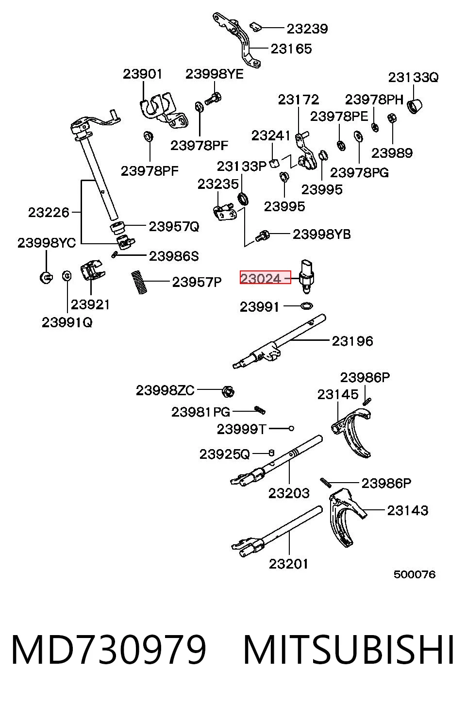 MD730979 Mitsubishi Sensor de ativação das luzes de marcha à ré