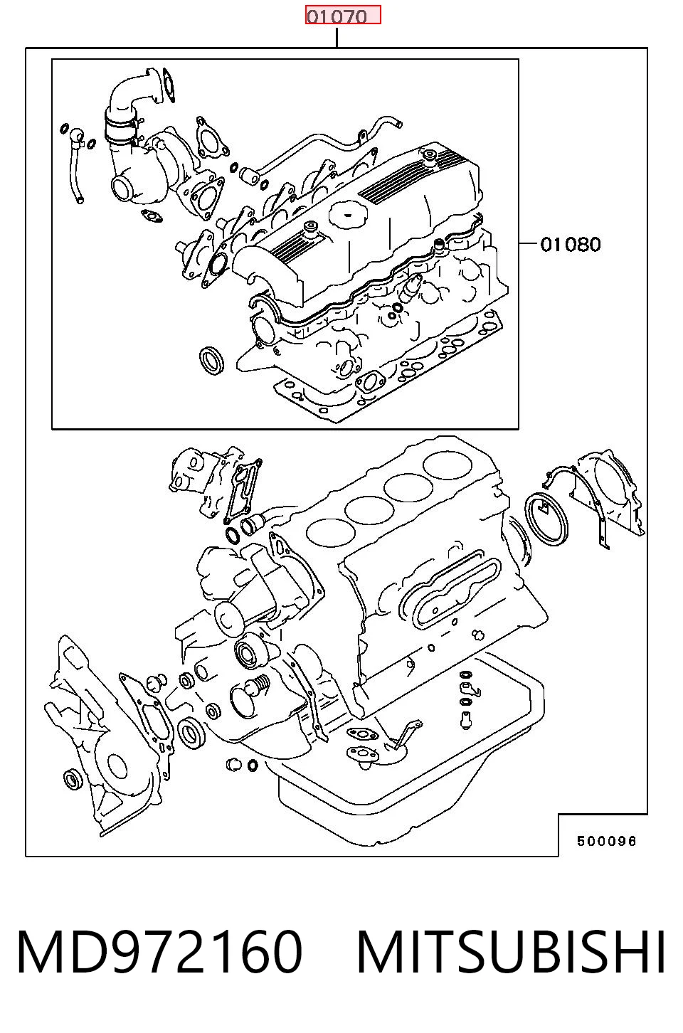  Kit de vedantes de motor completo Mitsubishi L 200 III pick-up (K60, K70) (1996 - 2007) III