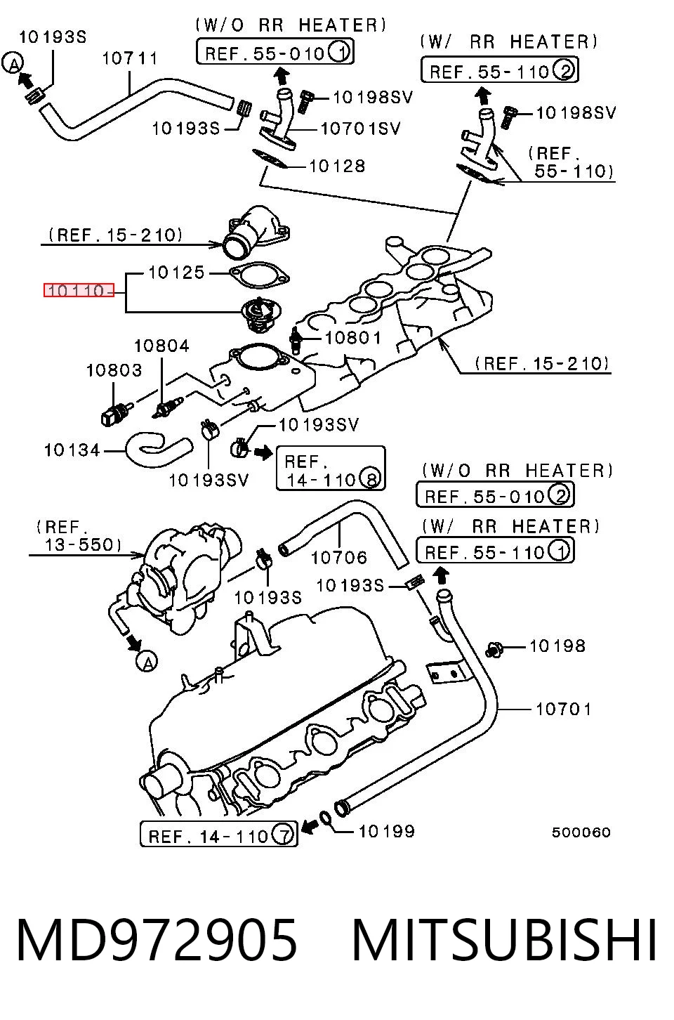 MD972905 Mitsubishi Termostato