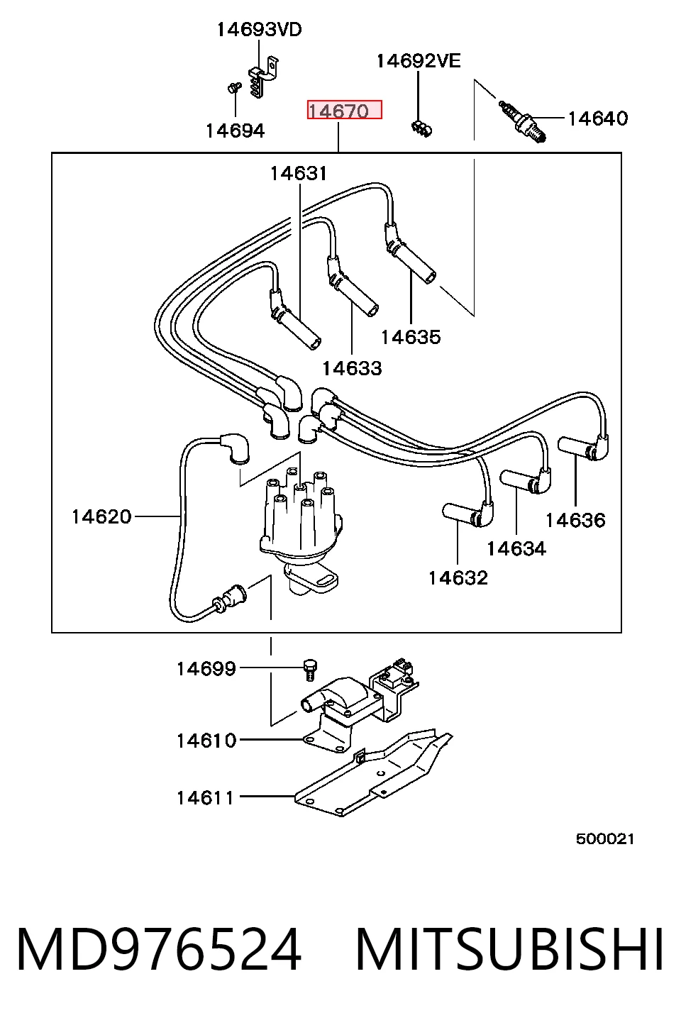 MD997506 Chrysler Fios de alta voltagem, kit