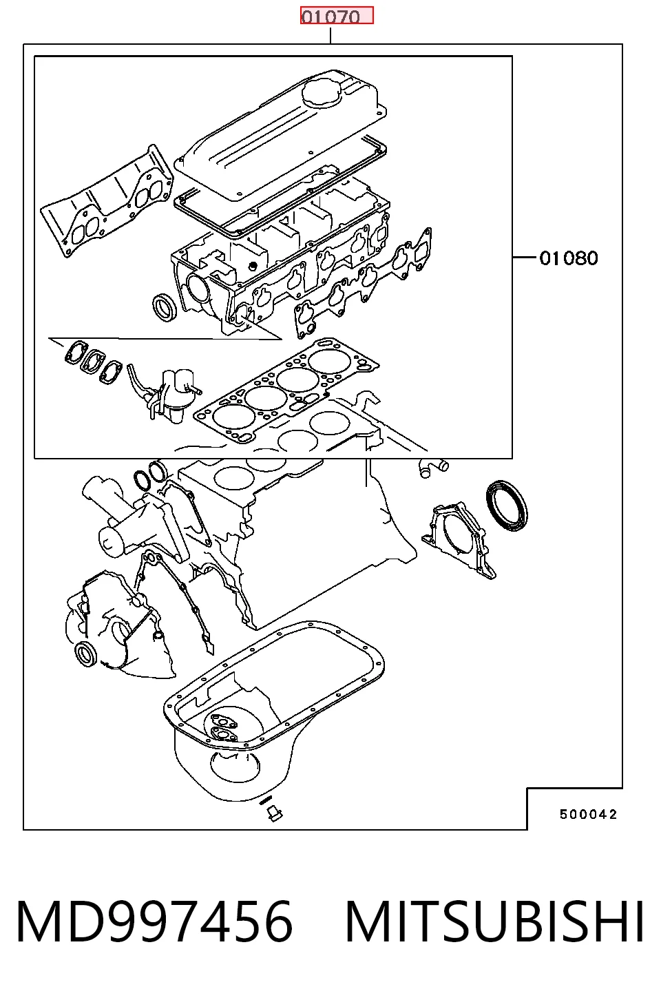 Kit de vedantes de motor completo para Mitsubishi Lancer III C1V, C3V