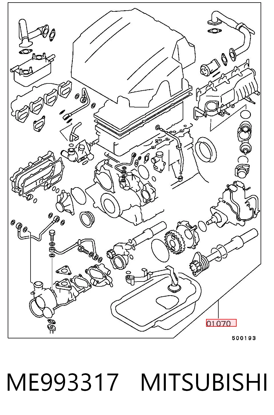ME993317 Mitsubishi Kit superior de vedantes de motor