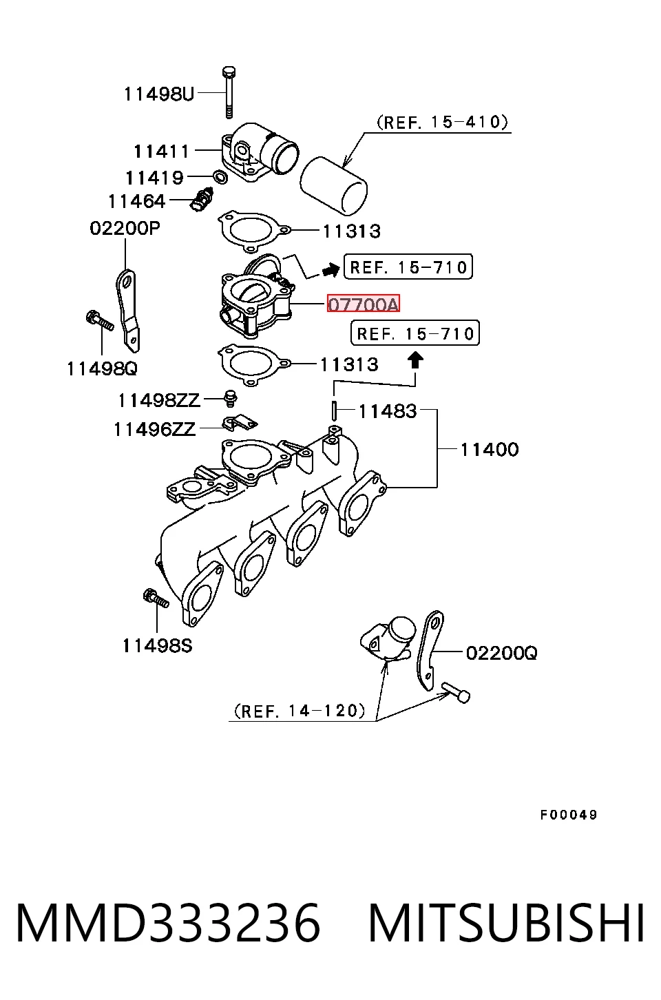 Válvula de borboleta montada para Mitsubishi L 200 III K60, K70