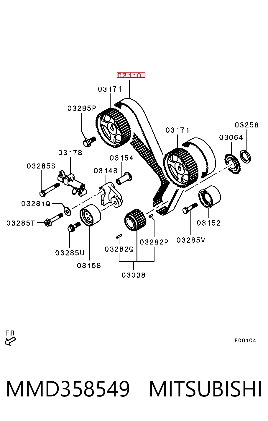 Correia do mecanismo de distribuição de gás 243123B000 Hyundai/Kia