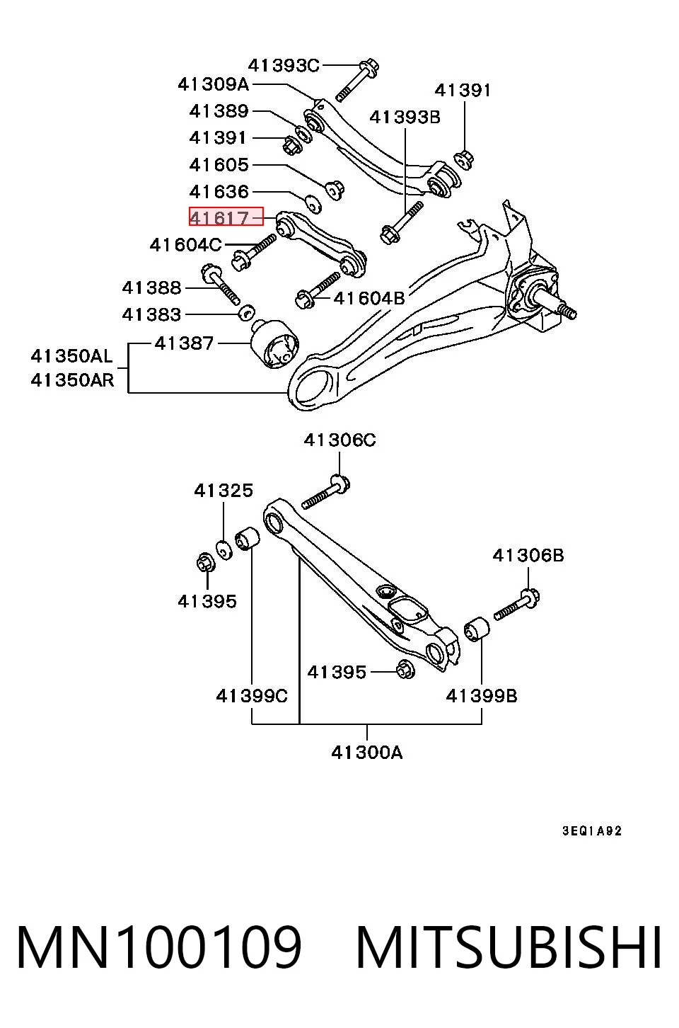Compre 4117A005 Chrysler Barra transversal de suspensão traseira