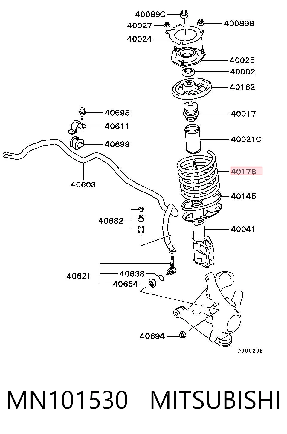  Mola dianteira Mitsubishi Outlander I SUV (CU) (2003 - 2008) I
