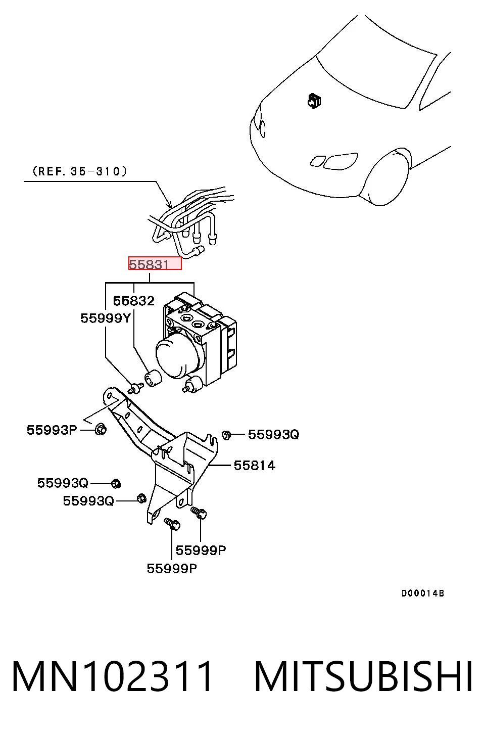 Unidade hidráulico de controlo ABS para Mitsubishi Outlander I CU