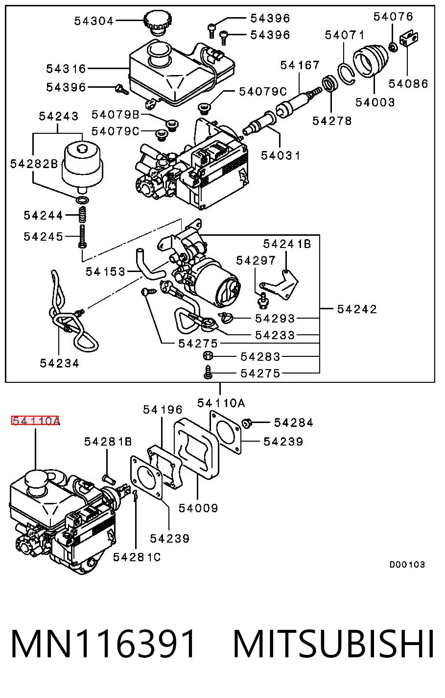 Cilindro mestre do freio para Mitsubishi Pajero IV LONG V90