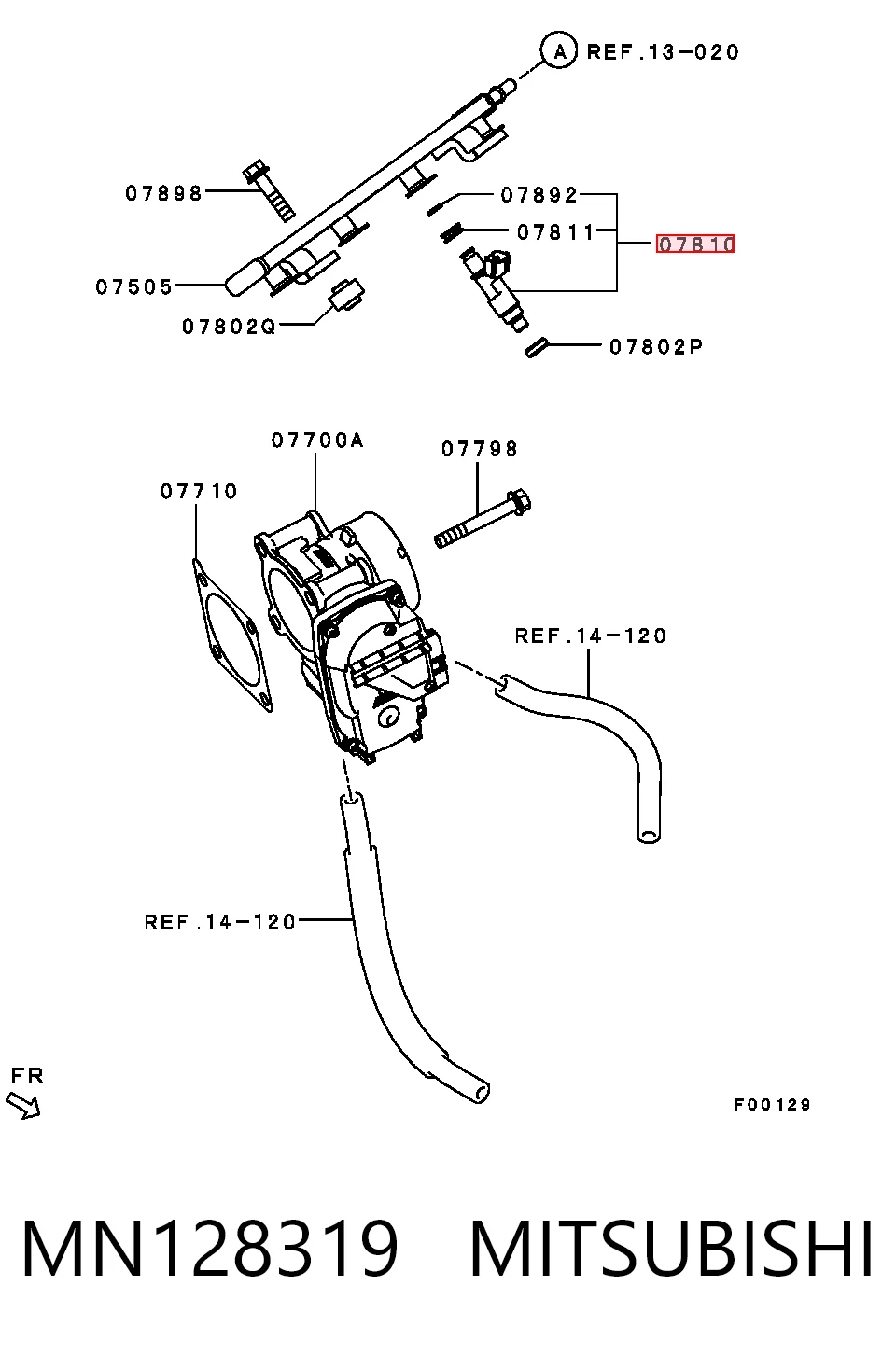 MN128319 Mitsubishi Injetor de injeção de combustível
