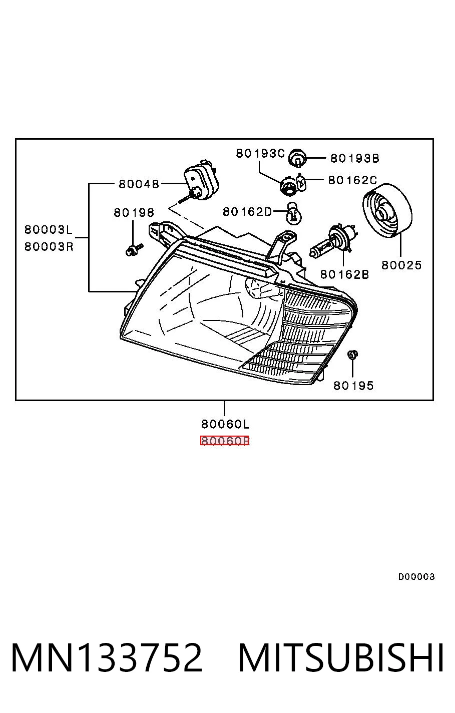 Luz direita Mitsubishi Pajero preço, a partir de 133,61 USD