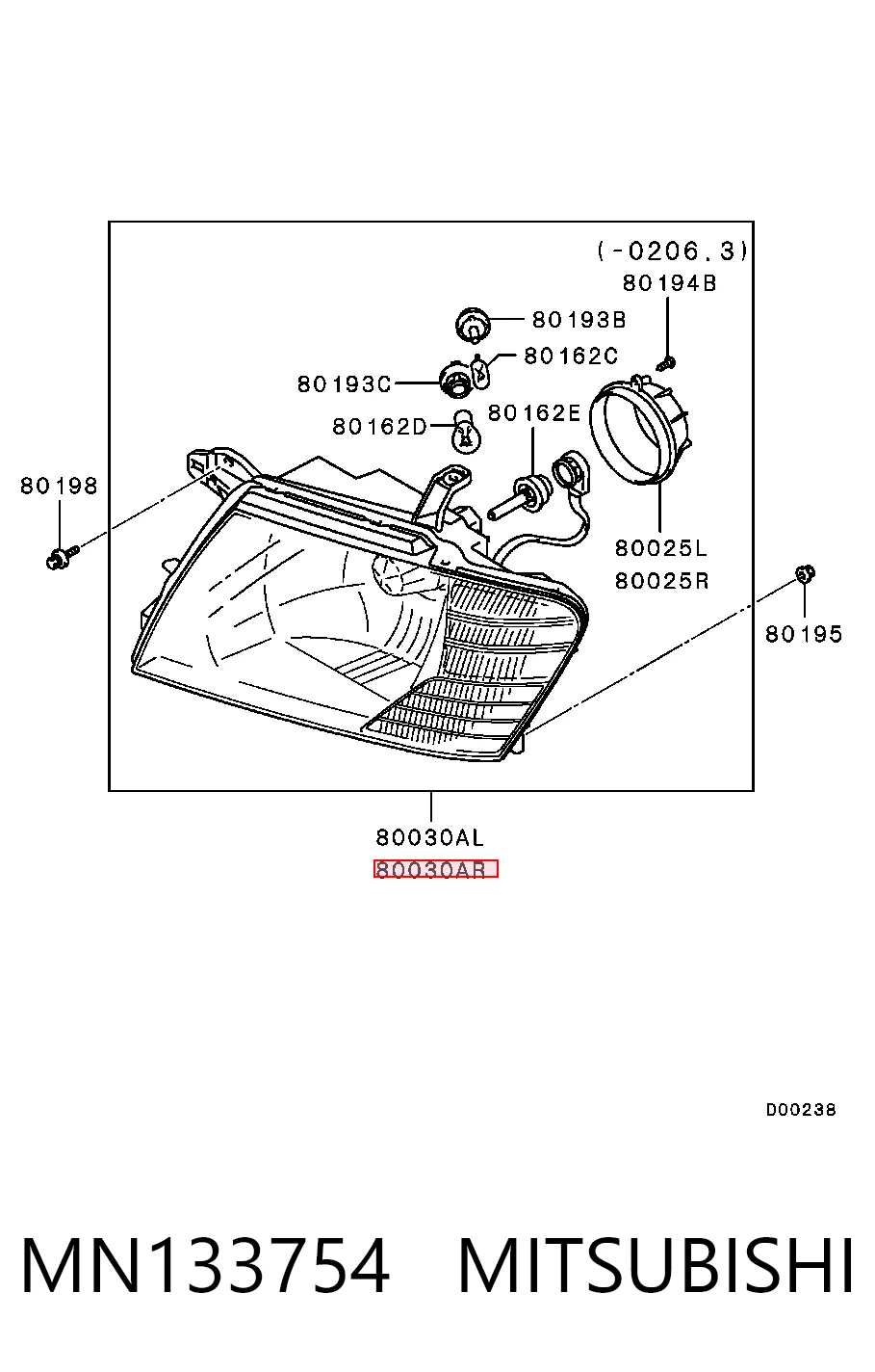Luz direita Mitsubishi Pajero III 