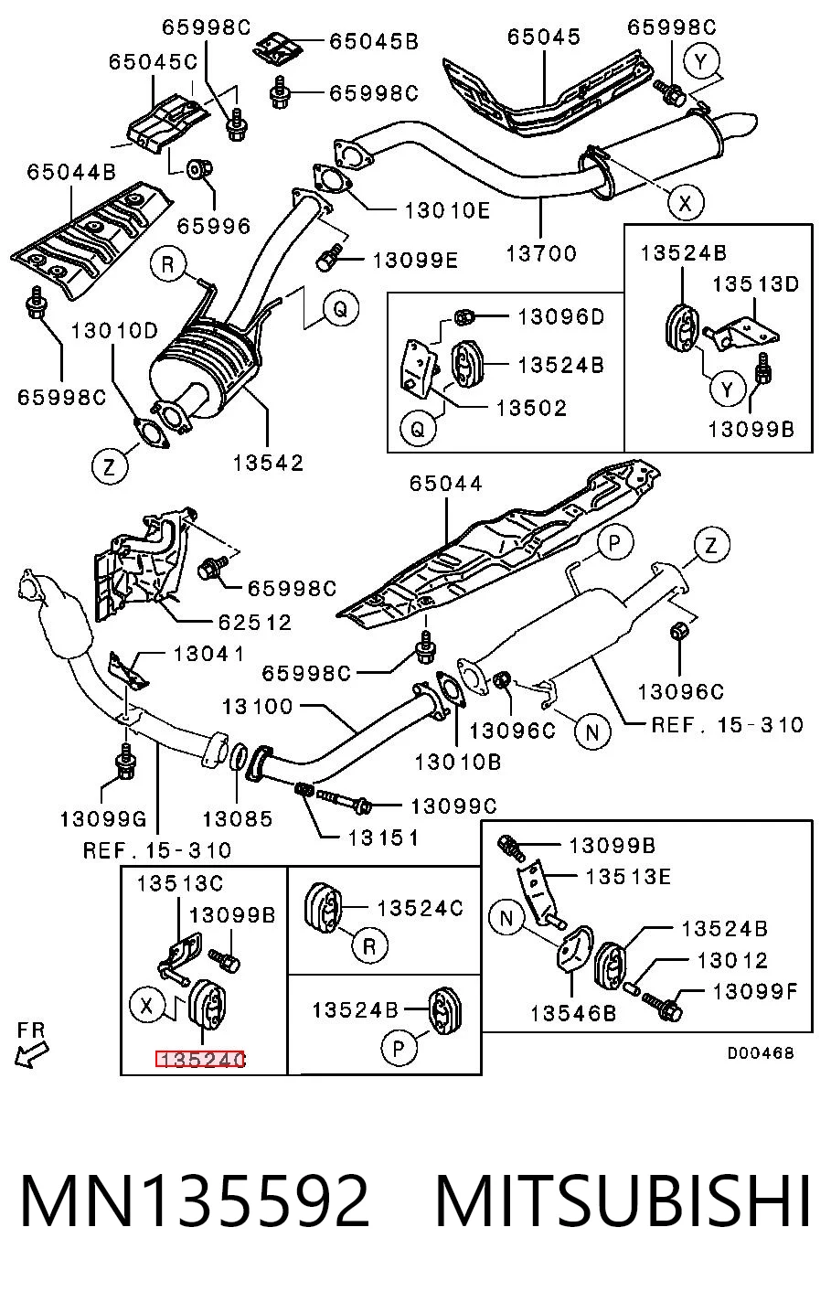 Coxim de fixação do silenciador para Mitsubishi Pajero IV LONG V90