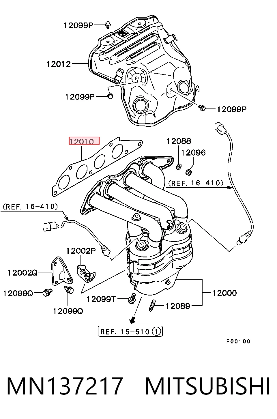 Vedante de tubo coletor de escape para Mitsubishi Galant IX DJ, DM