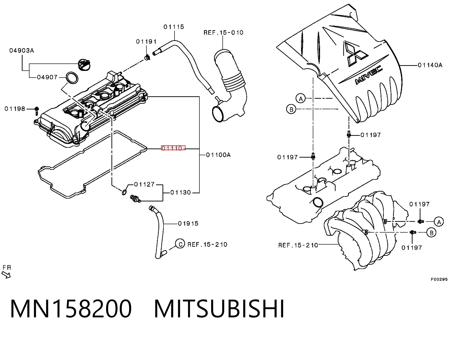 Vedante de tampa de válvulas de motor Mitsubishi Colt VI Z3A ao melhor preço