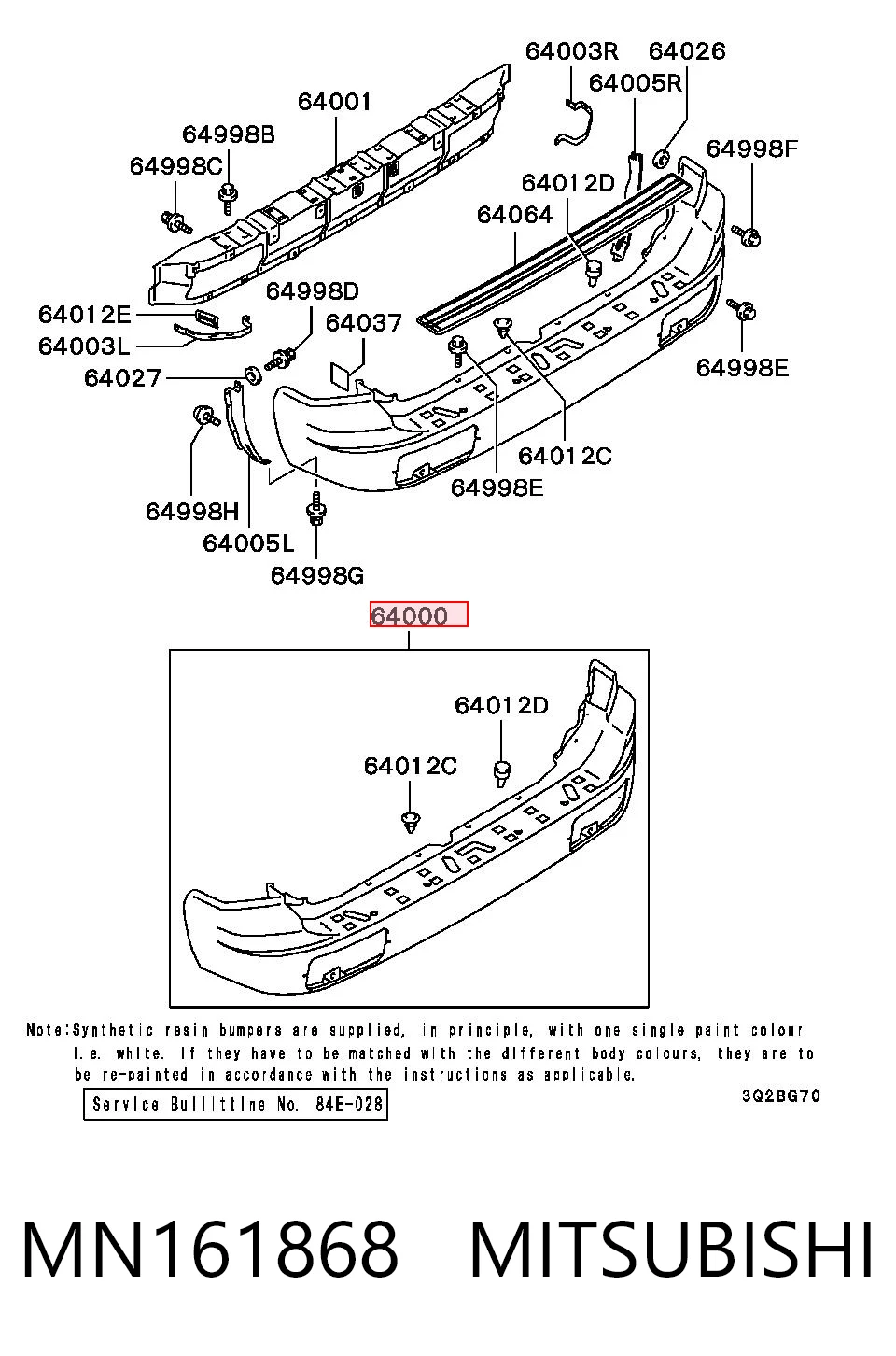 Pára-choque traseiro para Mitsubishi Pajero SPORT I K90