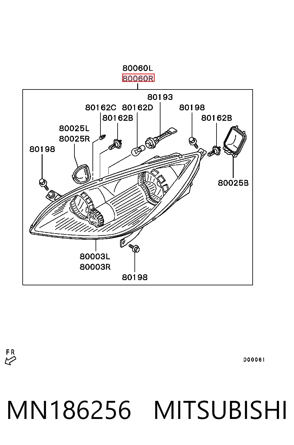  Luz direita Mitsubishi Colt VI hatchback (Z3A) (2004 - 2008) VI