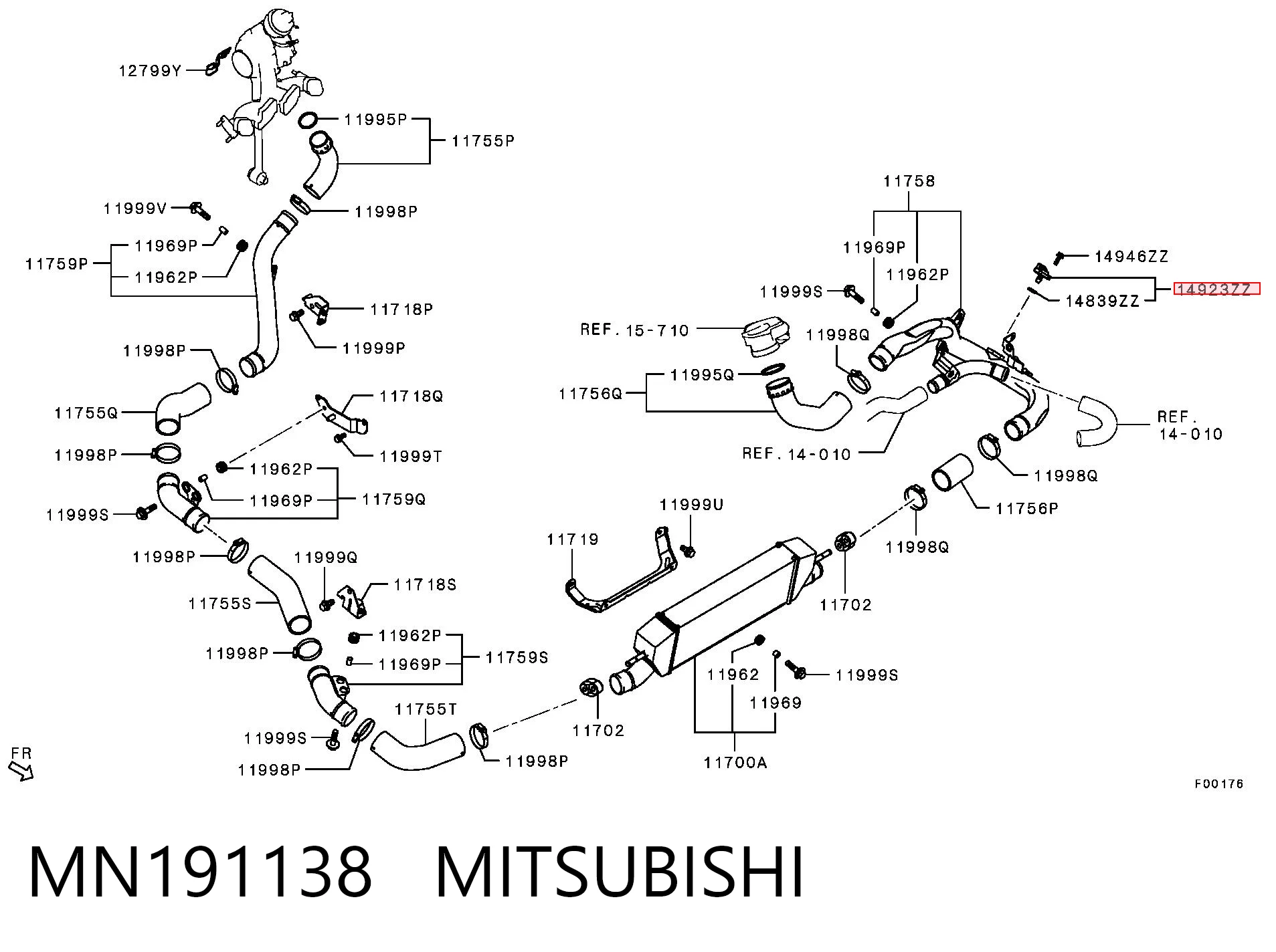 MN191138 Mitsubishi Sensor de pressão de supercompressão