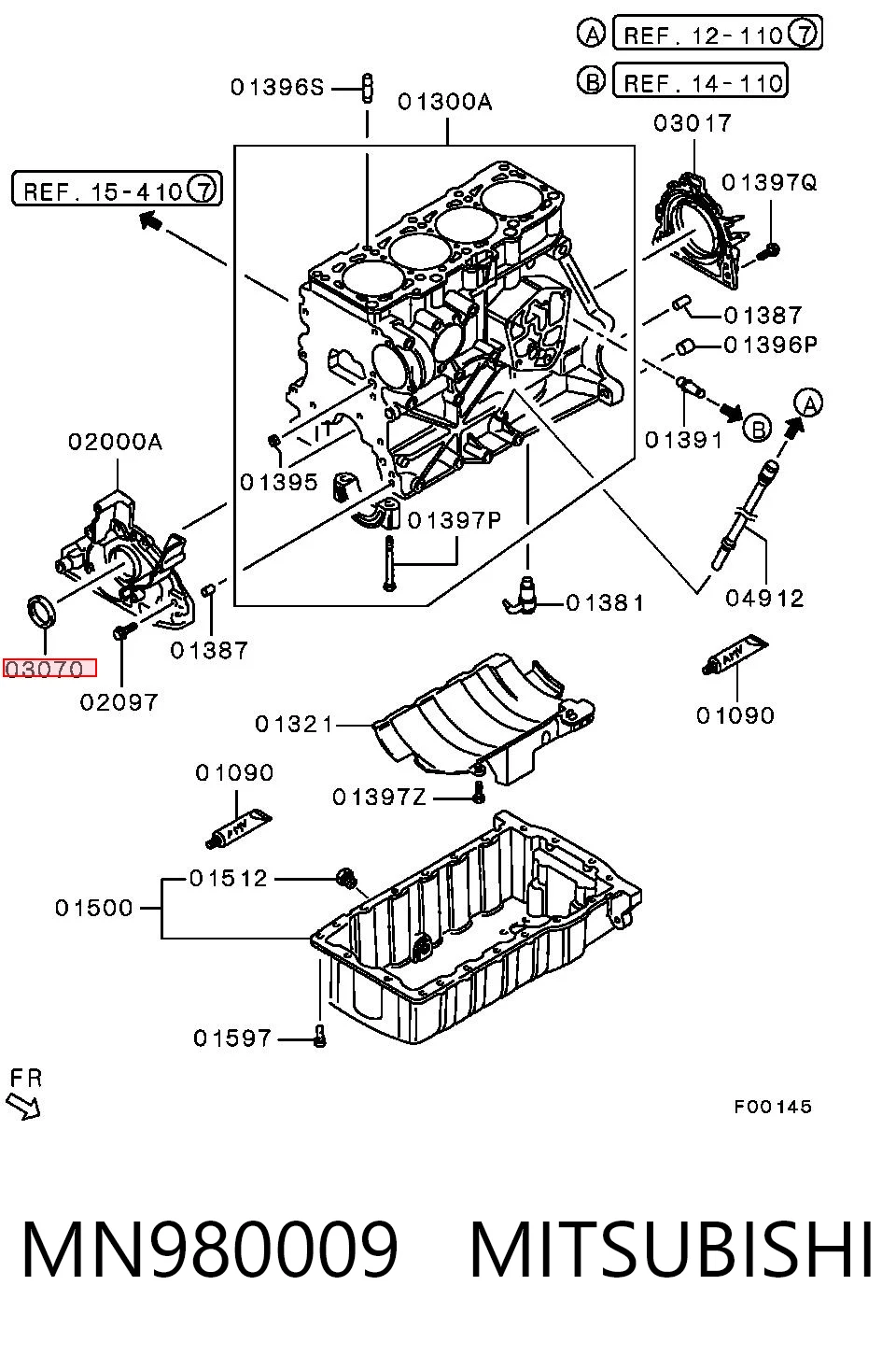  Vedação dianteira de cambota de motor Volkswagen Caddy IV carrinha (SAB, SAJ) (2015 - 2026) IV