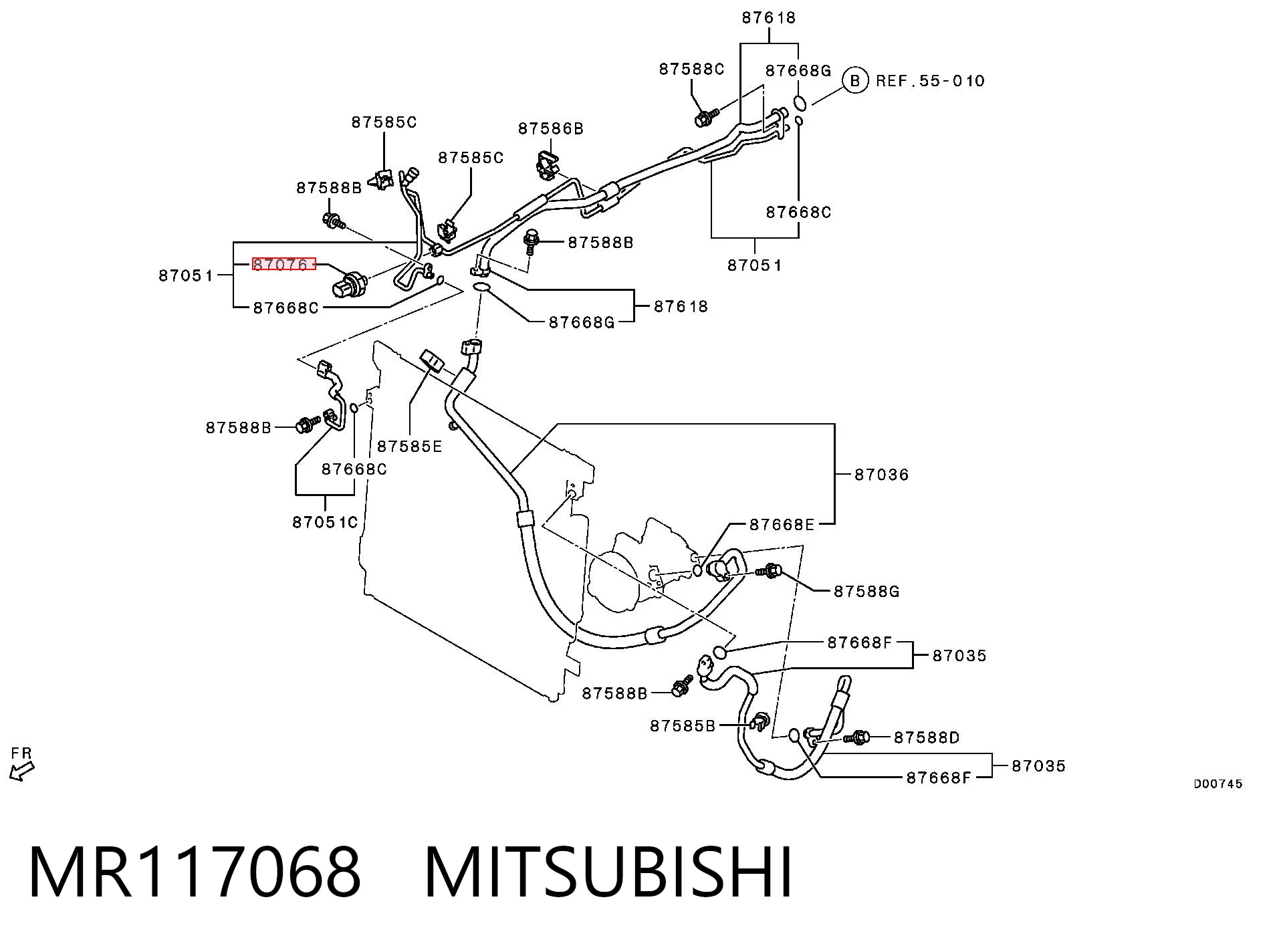 Sensor de pressão absoluta de aparelho de ar condicionado para Mitsubishi Pajero II Canvas Top V2W, V4W