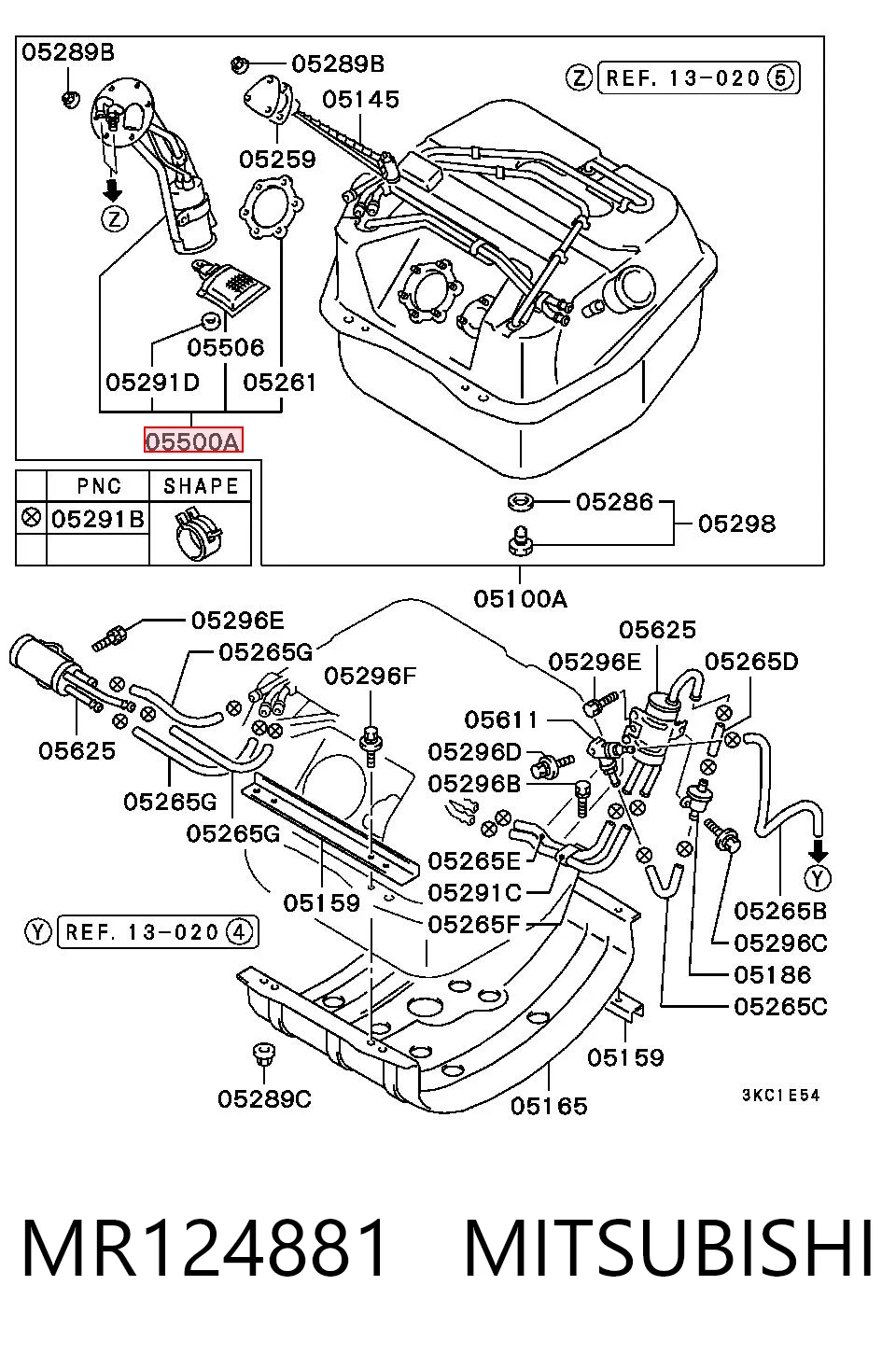 Bomba de combustível elétrica submersível para Mitsubishi Pajero II Canvas Top V2W, V4W
