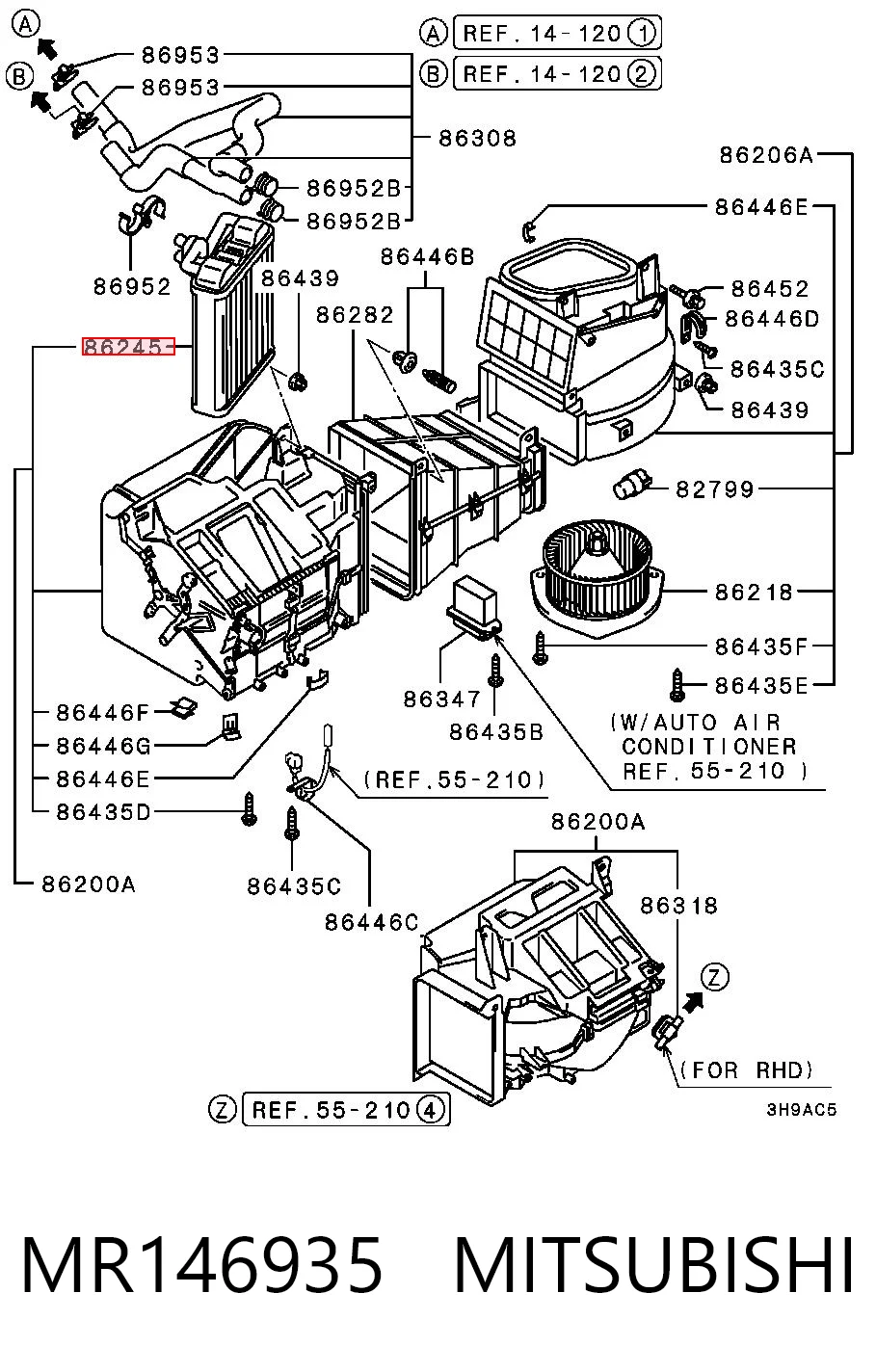 Radiador de forno (de aquecedor) Mitsubishi Galant VII E5A, E7A, E8A ao melhor preço