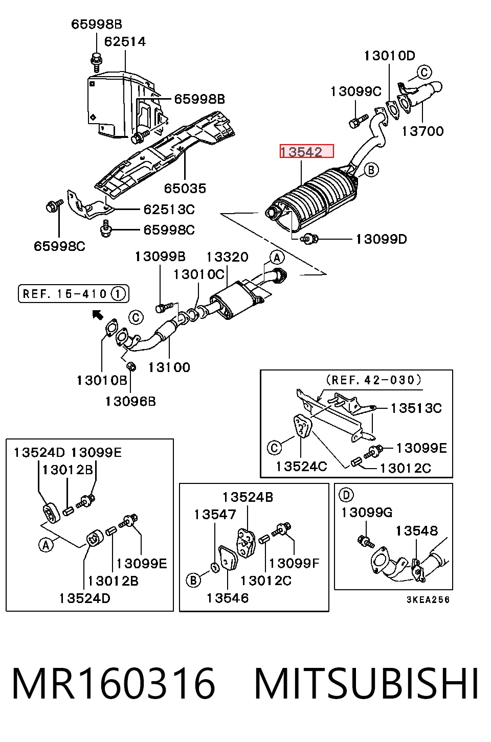 Silenciador, parte traseira Mitsubishi Pajero II V2W, V4W ao melhor preço