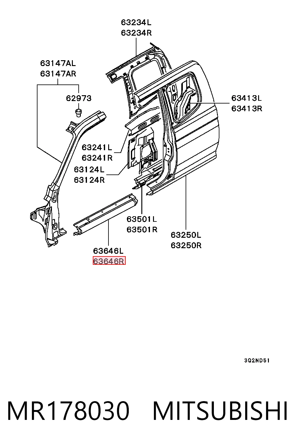 Acesso externo direito Mitsubishi L 200  K60, K70 ao melhor preço