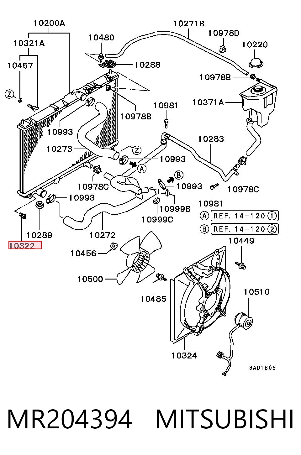 Sensor de temperatura do fluido de esfriamento (de ativação de ventilador do radiador) para Mitsubishi Space Star DG0