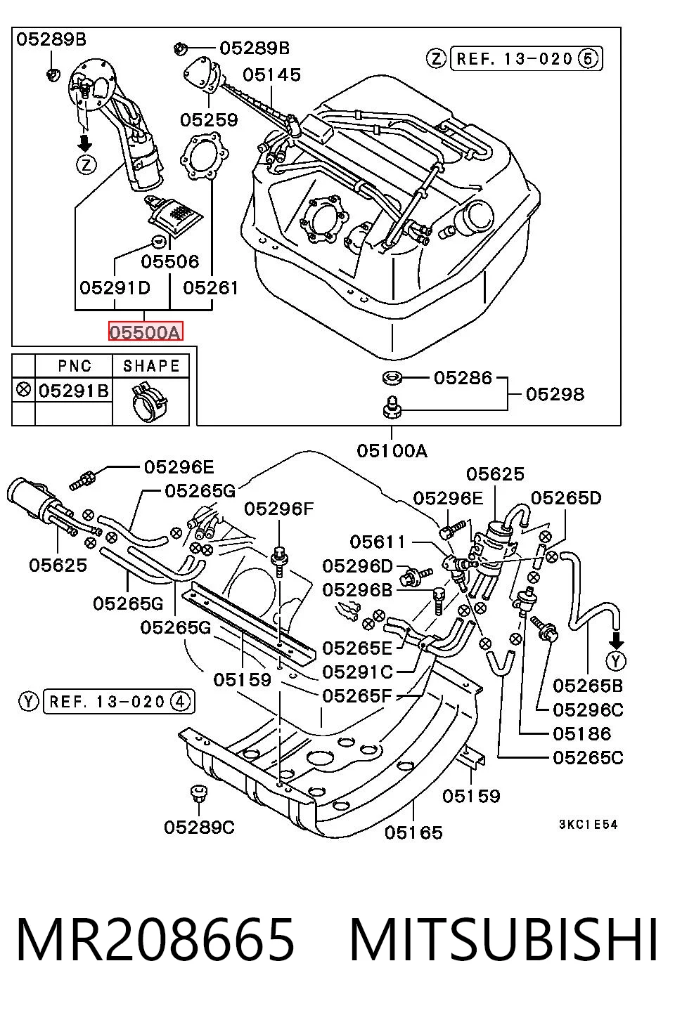  Bomba de combustível elétrica submersível Mitsubishi Pajero II Canvas Top SUV (V2W, V4W) (1990 - 2004) II Canvas Top