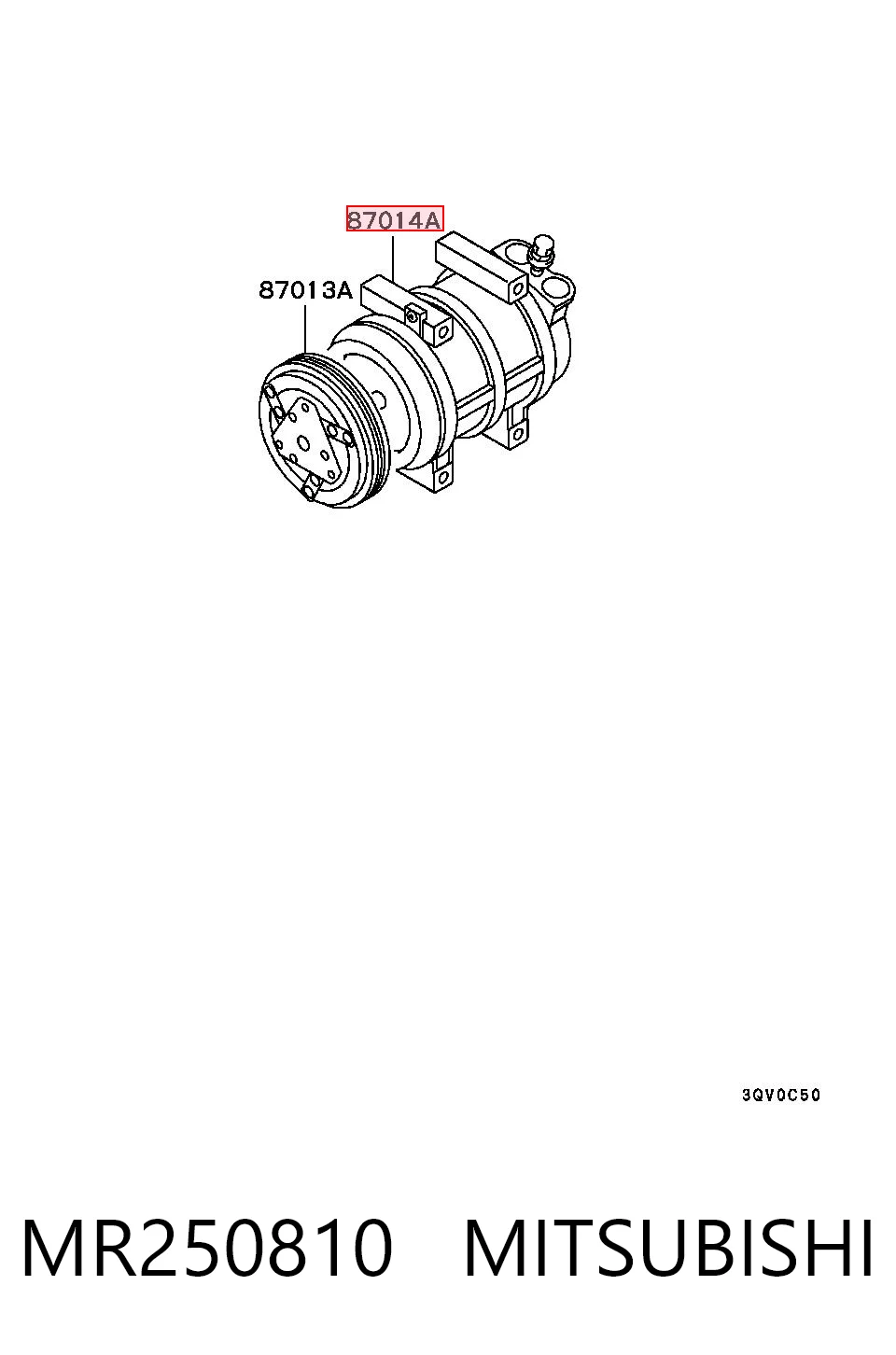MR250810 Mitsubishi Compressor de aparelho de ar condicionado