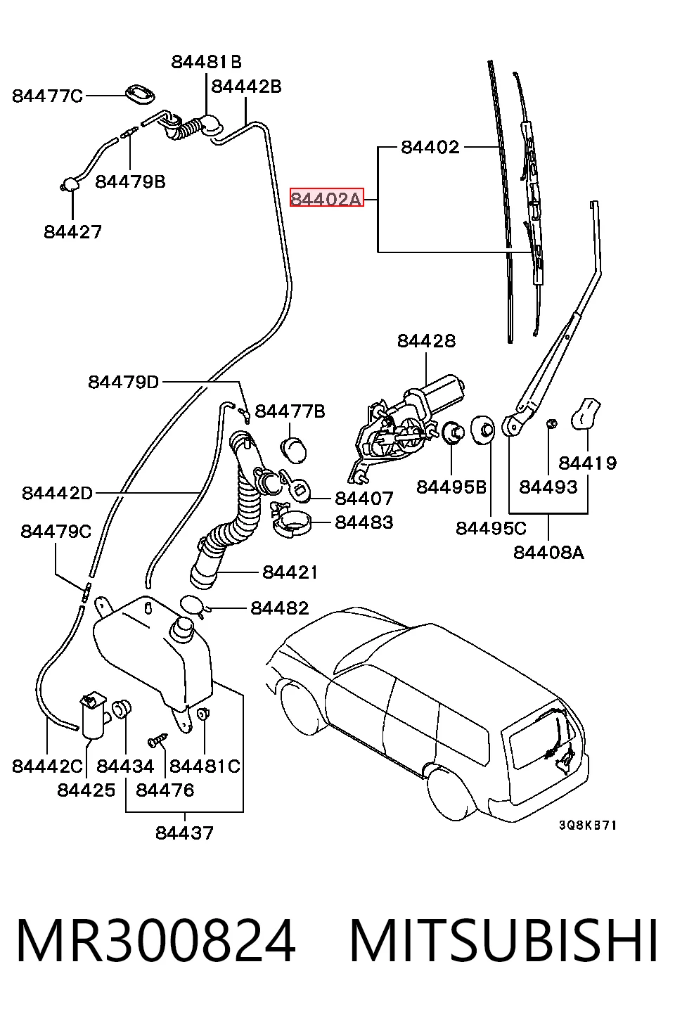 Compre Limpa-pára-brisas de vidro traseiro Audi 80 