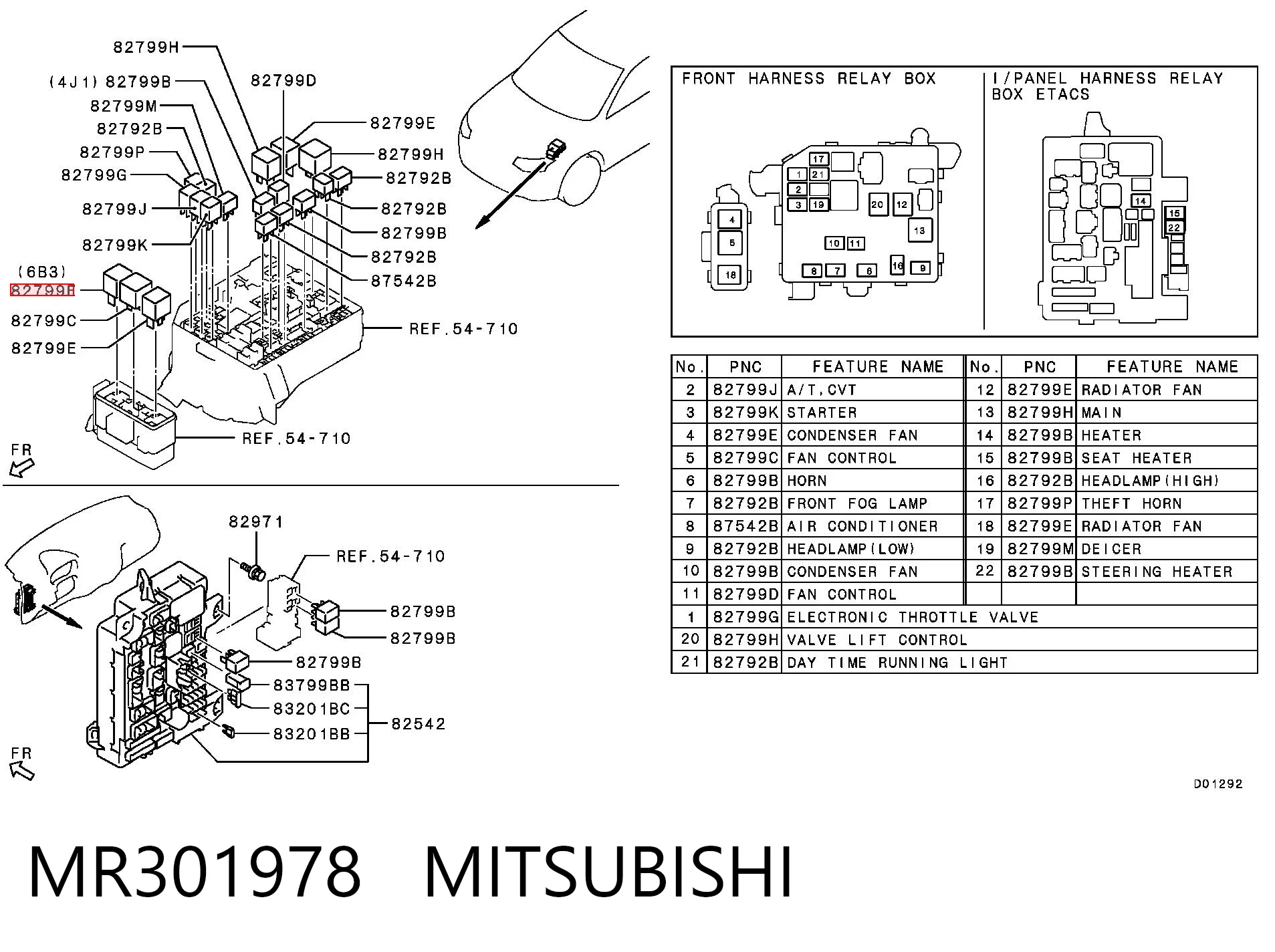 MR301978 Mitsubishi Relê de ventilador