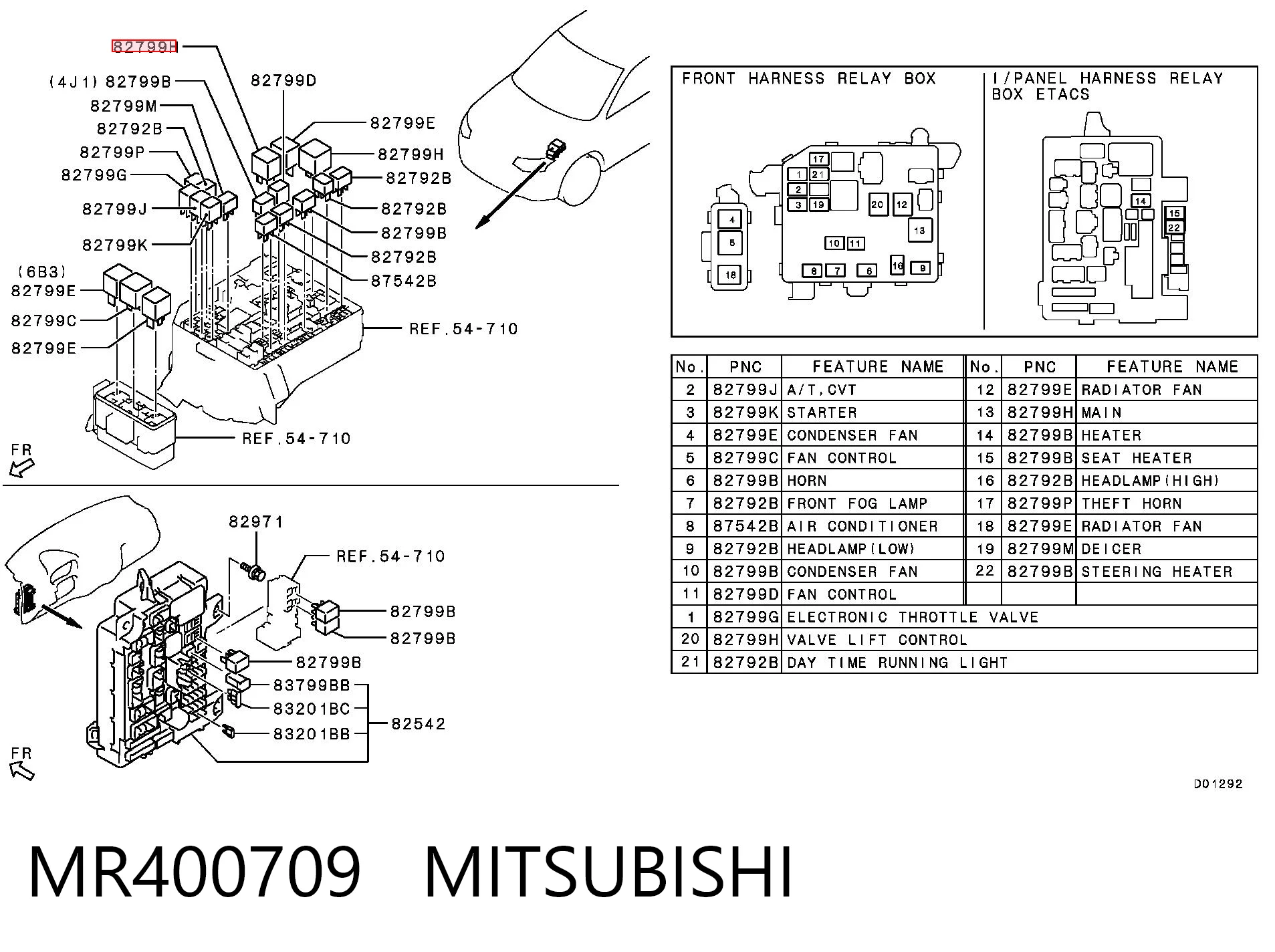 MR400709 Mitsubishi Relê de ventilador